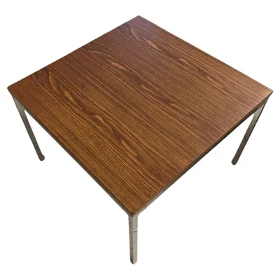 Pre-owned Knoll Florence  Walnut Side Table With Chrome Legs Circa 1950's In Brown