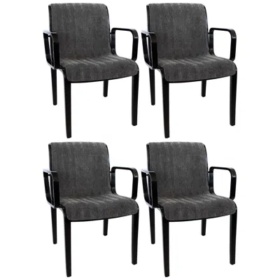 Pre-owned Knoll Four Bill Stephens For  Black Lacquered Armchairs