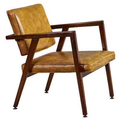 Pre-owned Knoll Franco Albini, Lounge Chair, Walnut, Vinyl, Usa, 1950s In Brown