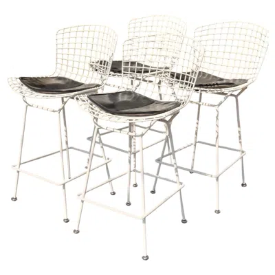 Pre-owned Knoll Harry Bertoia For  Bar Stools, Metal Wire Design, Circa 2020s In Sand