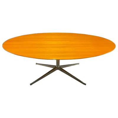 Pre-owned Knoll Iconic Florence  Oval Walnut Table In Brown
