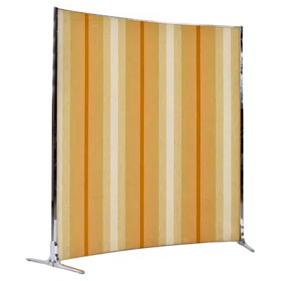 Pre-owned Knoll International Vintage Orange And Yellow Striped Room Divider Screen Panel