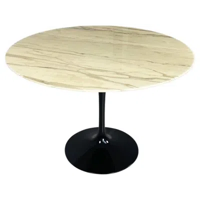 Pre-owned Knoll Italian Modern Round Dining Table Tulip By Eero Saarinen For , 2000s In Sand