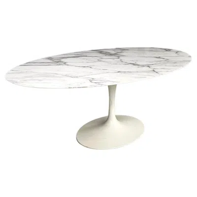 Pre-owned Knoll Italian Postmodern White Marble Dining Table Tulip Eero Saarinen For , 2015