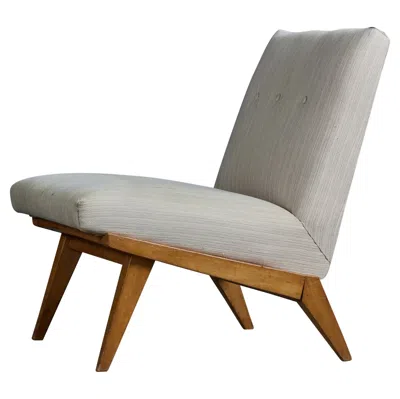 Pre-owned Knoll Jens Risom, Lounge Chair, Maple, Fabric, Usa, 1950s In Brown