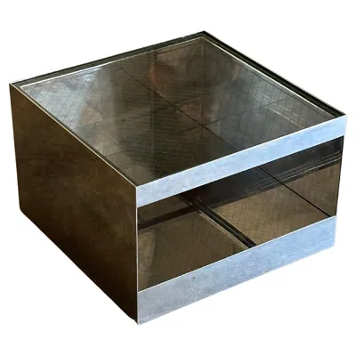 Pre-owned Knoll Joe D'urso Safety Wire Glass Side Table For , Model 6022t In Black