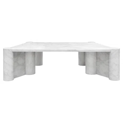 Pre-owned Knoll Jumbo Square Coffee Table By Gae Aulenti For , 1965, White Carrara, Italy