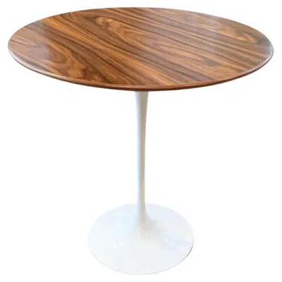 Pre-owned Knoll Low Eero Saarinen Small Round Table With Rosewood Top & White Base