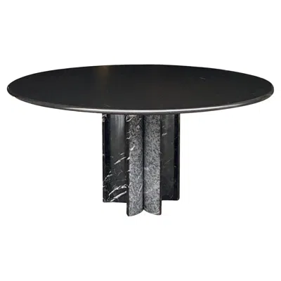 Pre-owned Knoll Mario Bellini Style Round Black & White Marble Dining Or Conference Table