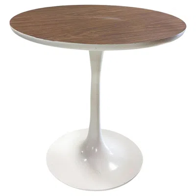 Pre-owned Knoll Mcm 22" Tall Tulip Side Table By Eero Saarinen For  W/ Walnut Laminate Top In Gray