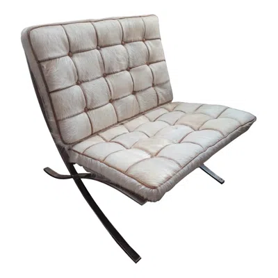 Pre-owned Knoll Mcm Mies Van Der Rohe For  Barcelona Chair Newly Reupholstered In Gray