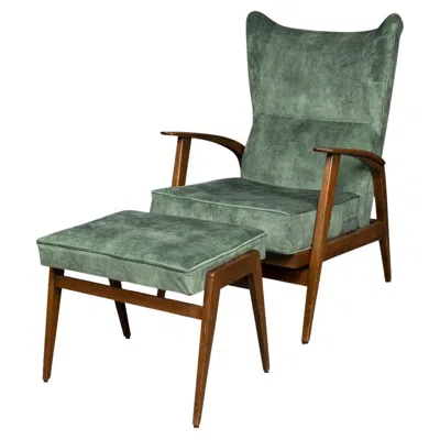 Pre-owned Knoll Mid 20th Century  Antimott Recliner & Footstool C.1960 In Brown