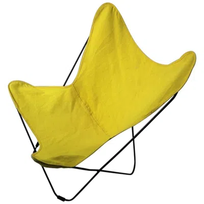 Pre-owned Knoll Mid Century Butterfly Chair With Yellow Canvass Sling