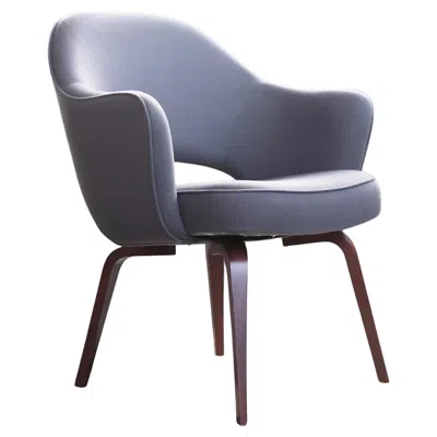 Pre-owned Knoll Midcentury Grey Wool Upholstered Eero Saarinen  Armchair, One Chair In Gray
