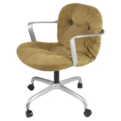 Pre-owned Knoll Mid-century Hannah Morrison For  Suede Office Chair, 1950s In Brown