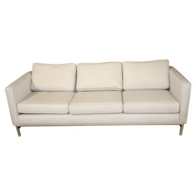 Pre-owned Knoll Mid-century Modern Chrome Frame Sofa In Sand