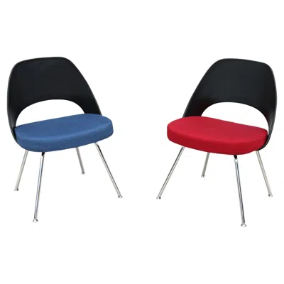 Pre-owned Knoll Mid-century Modern Eero Saarinen Executive Armless Chairs Black - A Pair