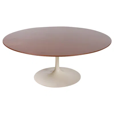 Pre-owned Knoll Mid-century Modern Eero Saarinen For  Tulip Coffee Table With Walnut Top In Brown