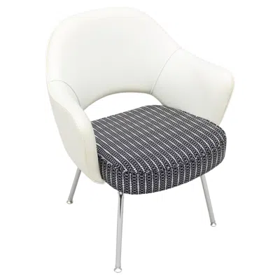 Pre-owned Knoll Mid-century Modern Eero Saarinen For  White And Black Executive Arm Chair