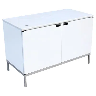 Pre-owned Knoll Mid-century Modern Florence  Two Position Credenza For  Marble Top In Brown