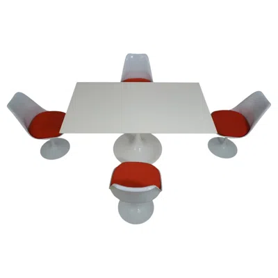 Pre-owned Knoll Mid-century Modern Tulip Dining Set In The Manner Of Eero Saarinen For  In Gray
