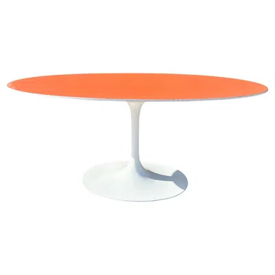 Pre-owned Knoll Mid-century Tulip Dining Table By Eero Saarinen For  W/ Orange Laminate Top