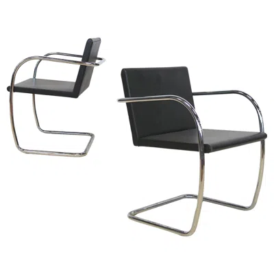 Pre-owned Knoll Mies Van Der Rohe Thin Brno Chairs By  In Black