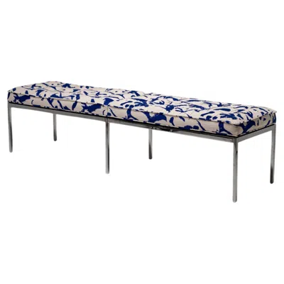 Pre-owned Knoll Model 2530-6, 4-seater Bench In Dedar Blue Fabric By Florence , Usa 1960s