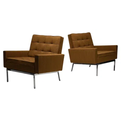 Pre-owned Knoll Model 65a Armchair (for Rolex) By Florence  For , Usa, 1960s, Set Of 2 In Brown
