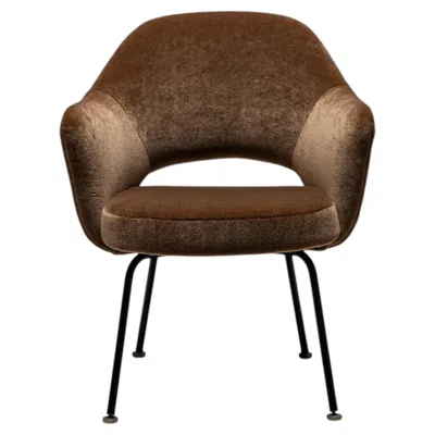 Pre-owned Knoll Model 71 Dining Chair In Mohair Velvet By Eero Saarinen For , Usa 1960s In Brown