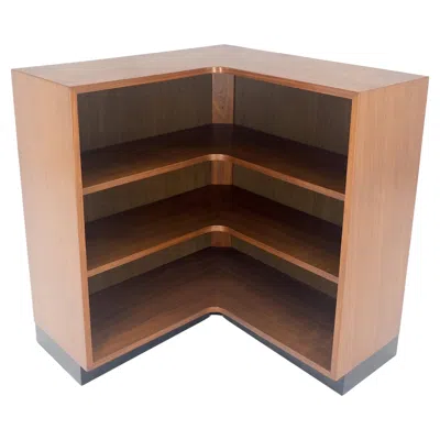 Pre-owned Knoll Oiled Walnut Mid Century Modern Back Plinth Base 3 Tier Bookcase Shelves Cabinet In Brown
