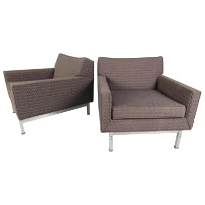 Pre-owned Knoll Pair Of Mid-century Modern  Armchairs In Gray