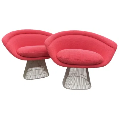 Pre-owned Knoll Pair Of Warren Platner Lounge Chairs For  International In Pink