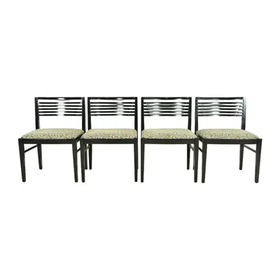 Pre-owned Knoll Postmodern Black Lacquered Ricchio Dining Chairs, Set Of Four