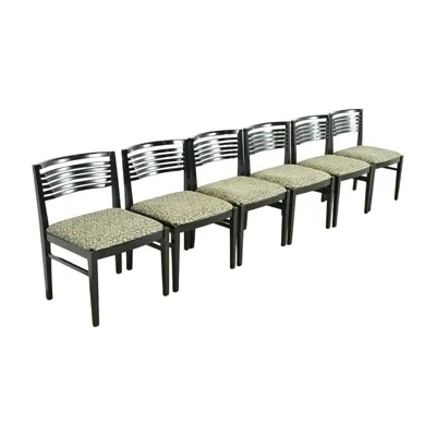 Pre-owned Knoll Postmodern Black Lacquered Ricchio Dining Chairs, Set Of Six