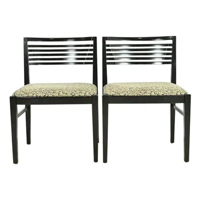 Pre-owned Knoll Postmodern Black Lacquered Ricchio Side Chairs Or Dining Chairs, Pair