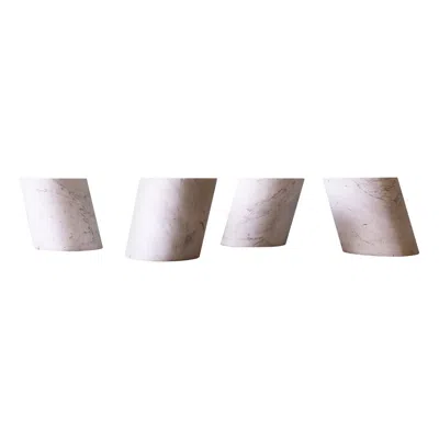 Pre-owned Knoll Rare Lucia Mercer For  Solid Marble Stump Tables, C. 1982 (4 Avail) In Gray