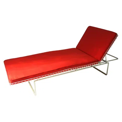 Pre-owned Knoll Rare Richard Schultz Indoor Wire Upholstered Chaise Lounge For  In Red