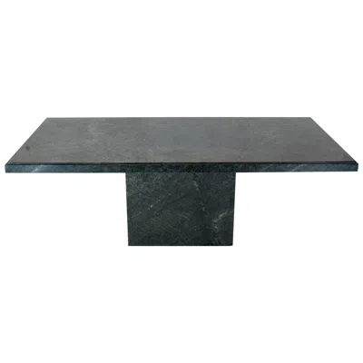 Pre-owned Knoll Rectangular Single Marble Pedestal And Top Dining Conference Table Deep Green