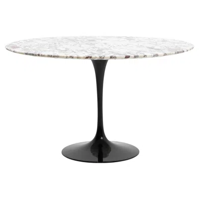 Pre-owned Knoll Round Calacatta Viola Marble Dining Table By Eero Saarinen For , 1970s In Gray