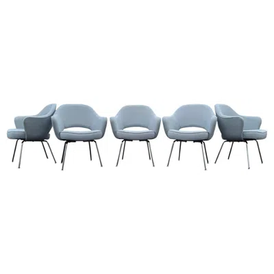 Pre-owned Knoll Saarinen Armchair Light Gray With Chrome Base Set Of 5