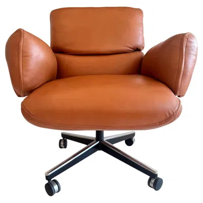 Pre-owned Knoll Saddle Leather Desk Chair By Otto Zapf For , 1980s Usa In Brown