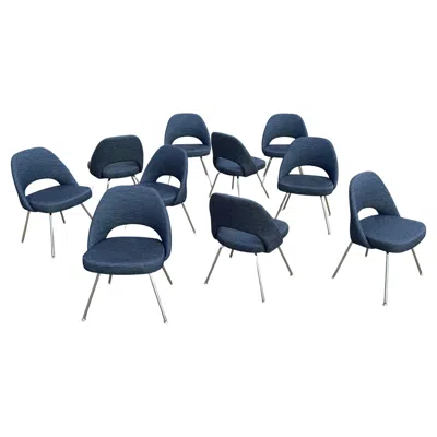 Pre-owned Knoll Set Of 10 Eero Saarinen For  72c Executive Armless Chairs Chrome Legs *2016 In Purple