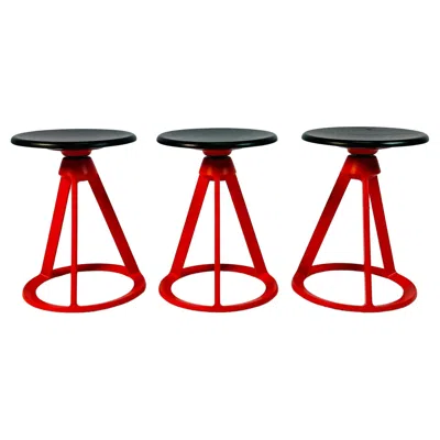 Pre-owned Knoll Set Of 3 Piton Stools By Edward Barber & Jay Osgerby For , Signed In Brown