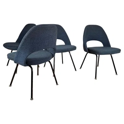 Pre-owned Knoll Set Of 4 72cc Executive Eero Saarinen Chairs For  - Mid-century Modern In Black