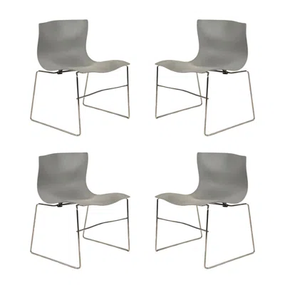 Pre-owned Knoll Set Of 4 Impeccable Handkerchief Chairs By Lella & Massimo Vignelli For  In Gray