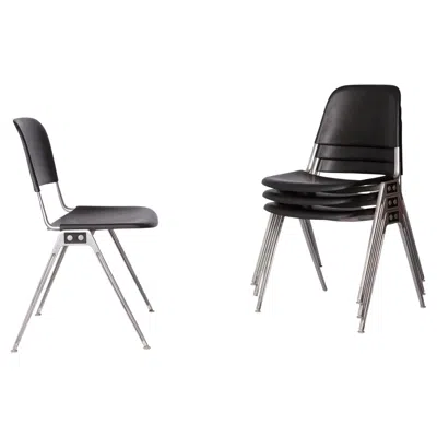 Pre-owned Knoll Set Of 4 Vintage  Stacking Chairs, Model 1601 By Don Albinson, 1960s In Black