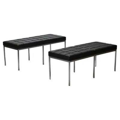 Pre-owned Knoll Set Of Custom Ordered Florence  Benches In Black