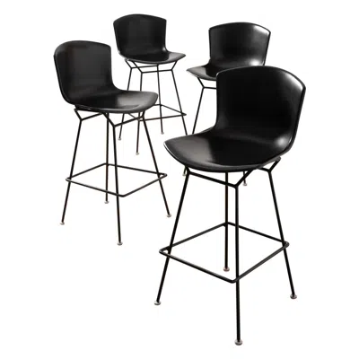 Pre-owned Knoll Set Of Four Bar Stools By Harry Bertoia For  In Black