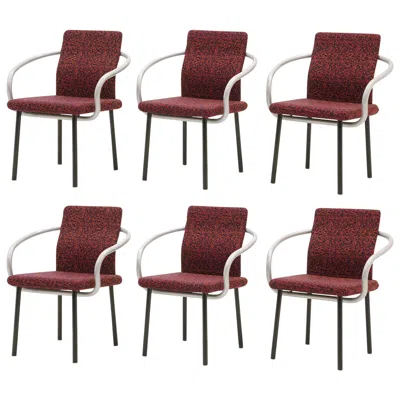 Pre-owned Knoll Set Of Six Mandarin Dining Chairs By Ettore Sottsass For  In Brown
